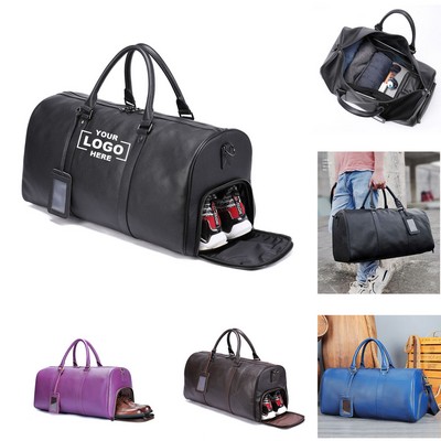 22" Genuine Leather Weekender Duffle - Vintage Handmade Travel Gym Bag